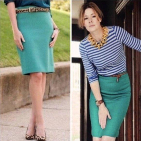 J. Crew Dresses & Skirts - J. Crew The Pencil Skirt in Kelly Green Size 14